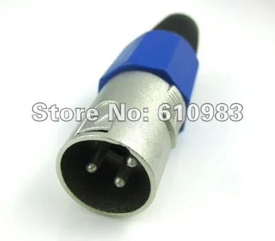 

Free shipping (5 pieces/lot) Blue 3 pin Male XLR Mic Microhopone Cable-end plug connector and Audio Cable Connector