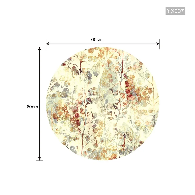 Новое искусство Листья 3D круглый украшение стола для вечеринки Наклейка ПВХ пленка клейкая водостойкая Нескользящая гостиная спальня пол наклейки - Цвет: 60cm round