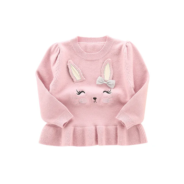 Rabbit Ears Cute Girls Sweater Pullover Wool Soft Warm Baby Sweater For