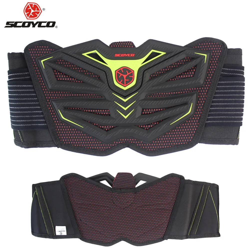

SCOYCO Motorcycle Waist Protector Brace Motocross Off Road Racing Safety Belt MX ATV Road Protective Kidney Belt Sports Gear Red