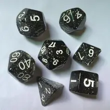 

Mayitr 7pcs/set D4-D20 Multi Sides Resin Dice TRPG Game Dungeons & Dragons Glitter 4/6/8/10/10/12/20 Sides Dice 6 Colors