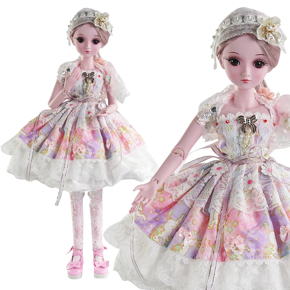 

UCanaan 23.6'' BJD SD Doll 19 Joints with Clothes Outfit Shoes Wig Hair Makeup for Girls Gift and Dolls Collection