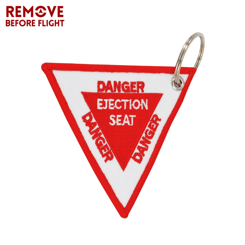 Triangle Ejection Seat Key Chain Bijoux 9CM Key Chains for Motorcycles and Cars Embroidery Key Fobs OEM Keychain Bijoux Key Tag (8)