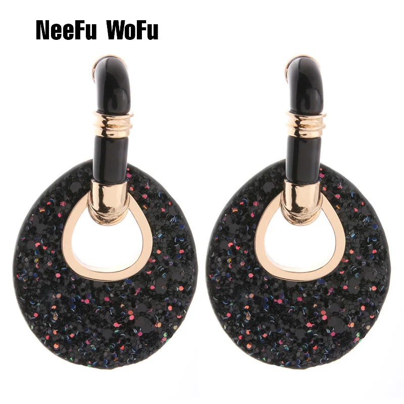 NeeFu серьга &quotWoFu&quot большая длинная водяная капля из кожи большие серьги для