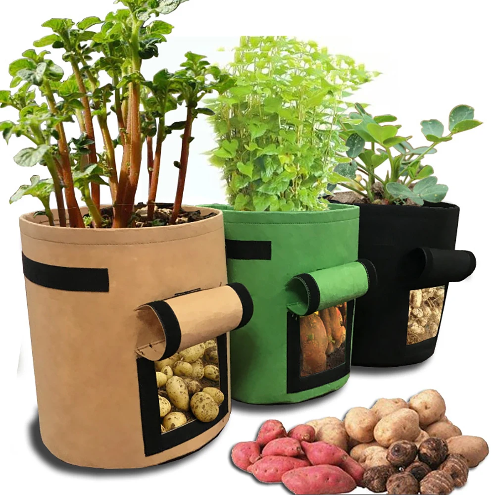 

Home garden Breathable Potato Tomato Planting Bag Vegetable Plant Growth Bag Garden Pots Planters Supplies grow bag pot 30*35cm