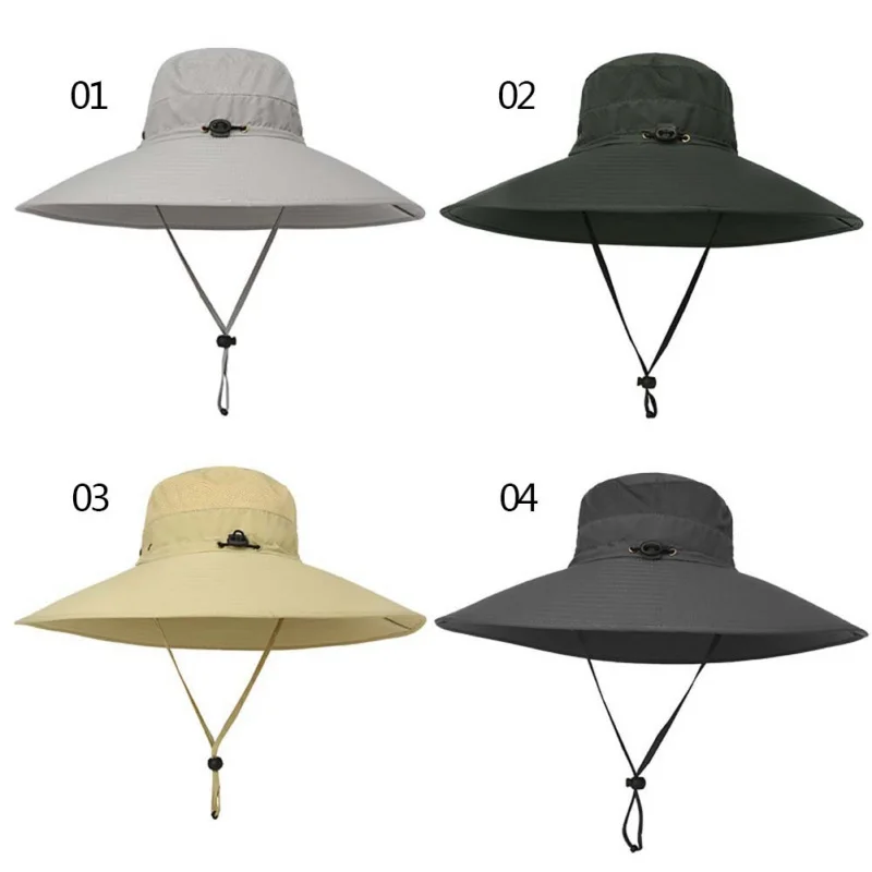 

new Outdoor leisure big fishing hat men's and women's fishing bucket summer hat UV protection sun hat hiking outdoor hat