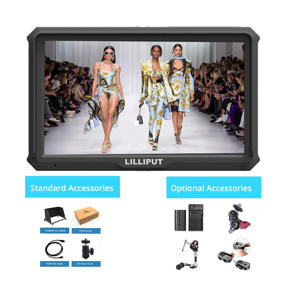 

Lilliput A5 1920x1080 4K HDMI in/out Broadcast 5 inch Camera/Video Field Monitor for Canon Nikon Sony Zhiyun Gimbal smooth 4