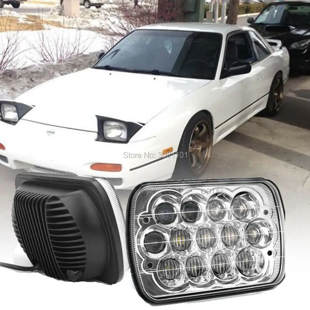 

2 PC/Pair Chrome 7 INCH Diecast aluminum Alloy Housing Square Headlight for 1986-1992 Jeep Comanche MJ/1986-1993 Dodge Van