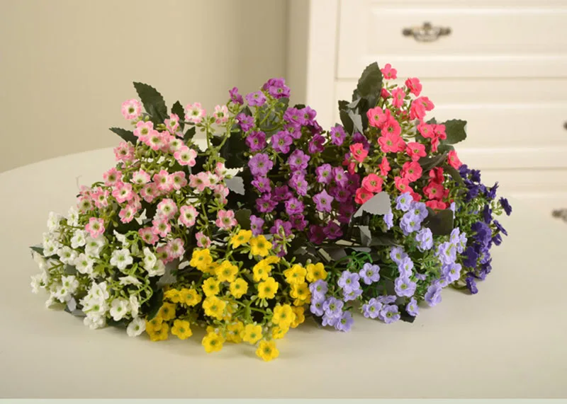 Flone Artificial Plants Silk Milan Bouquet Fake Flowers Orchid Wedding Flower Wall Garden Decoration Home Decoration Accessories (17)