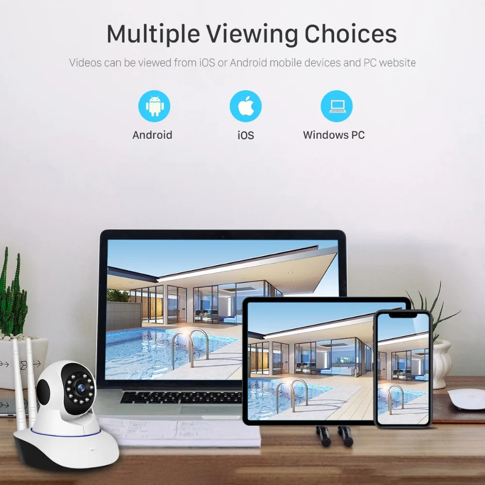 Besder 1080P двойная Беспроводная ip-камера Antanne, умная WiFi IP камера, 360 градусов, домашняя панорамная камера ночного видения, веб-камера, видеокамера