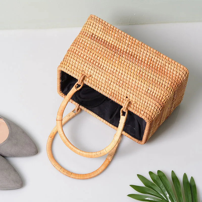 أعلى-حقائب بيد النساء حقائب الشاطئ القش حقيبة البوهيمي Sac للسيدات خمر القش حقيبة بالي حمل أكياس النساء حقائب