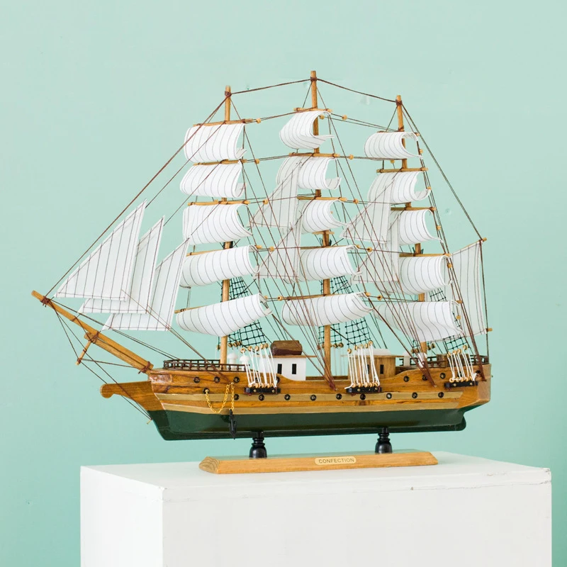 LUCKK 60 см ручной работы Ретро деревянная модель корабль домашний интерьер украшение гостиной дерево ремесло Морской украшения аксессуары