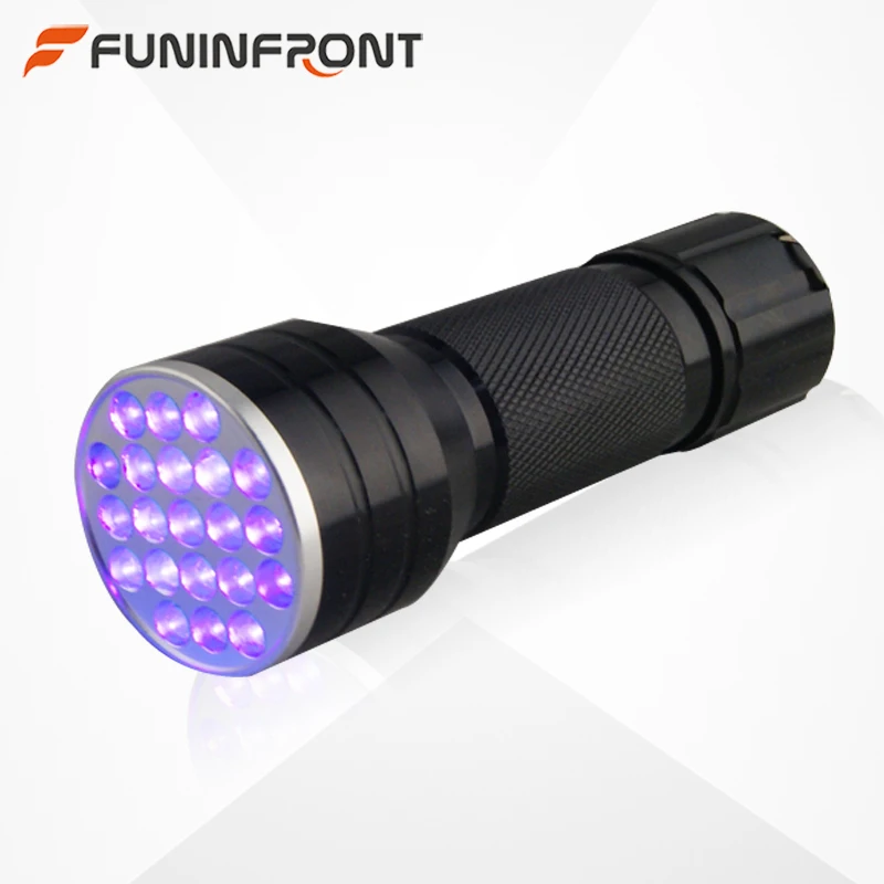 

3 x AAA Powered 21 Leds Purple Light 395NM-400NM UltraViolet MINI Led Flashlight Blacklight Jade Pet Urine Gem Jewelry Detector