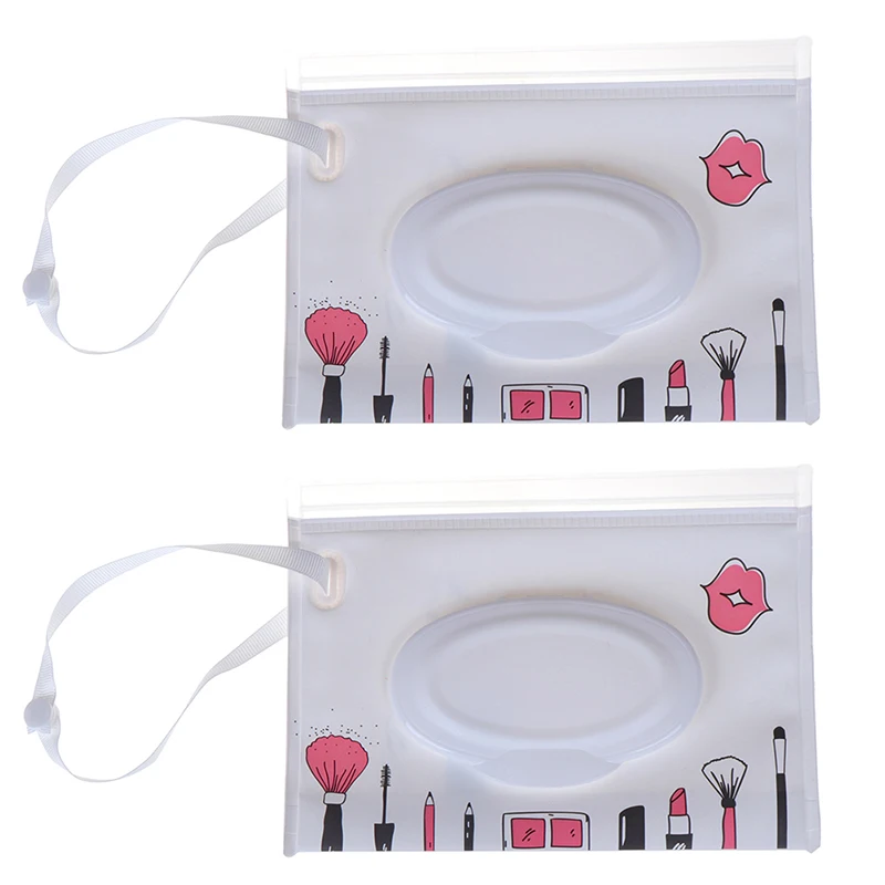 1pc New Fashion Wipes Carrying Case Clutch and Clean Wet Wipes Bag for Stroller Cosmetic Pouch with Easy-Carry Snap-Strap