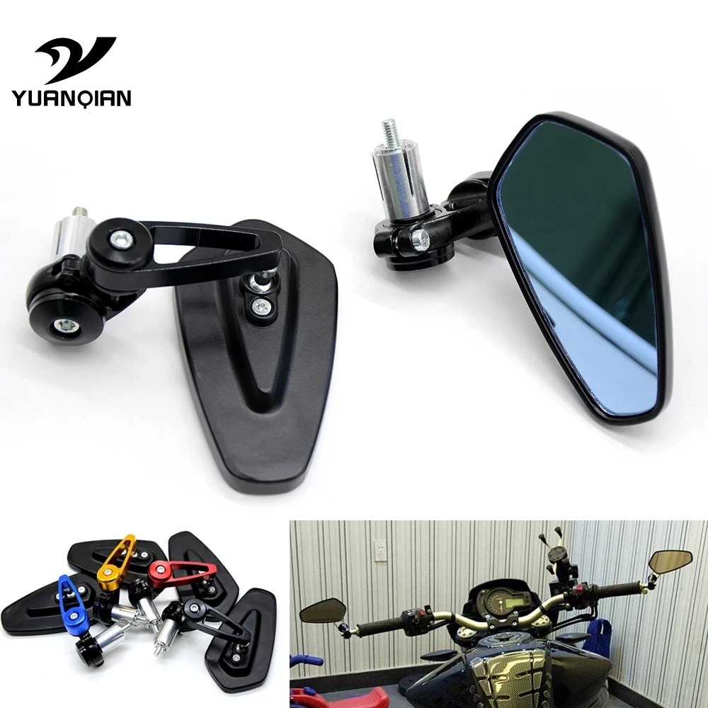1 Set Folding Motorcycle Aluminum 7/8" 22mm Bar End Side Rearview Mirror Universal Bike Handlebar Rear View Mirrors