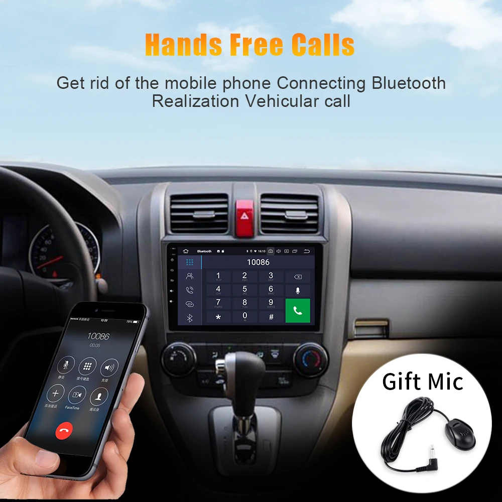 Flash Deal 1 din Android 9.0 Radio Car Stereo Navigation GPS for Honda CRV 2008 2009 2010 2011 with 9" IPS Screen  Mirroring Function 3