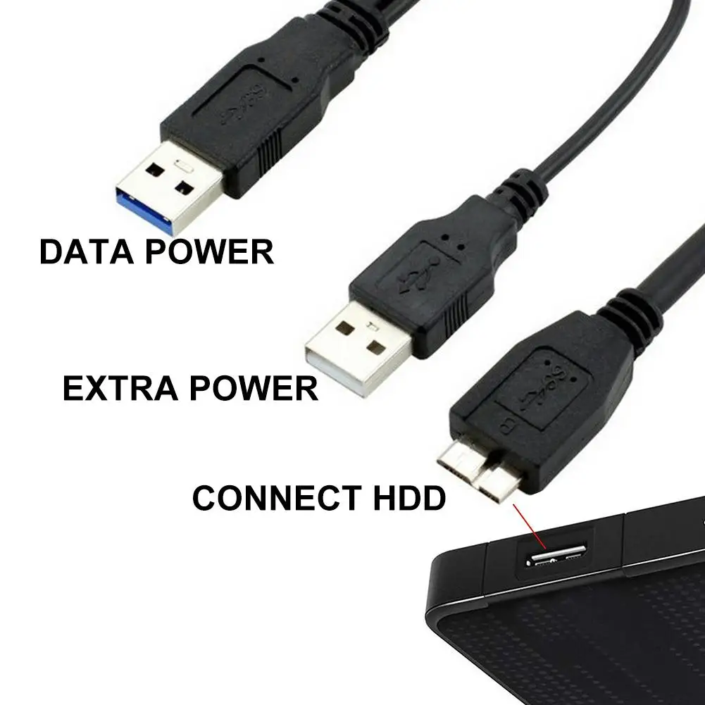Кабель USB 3 0 для мобильного жесткого диска AM Male to Micro B Port Double Head Y Type до 5 Гбит/с