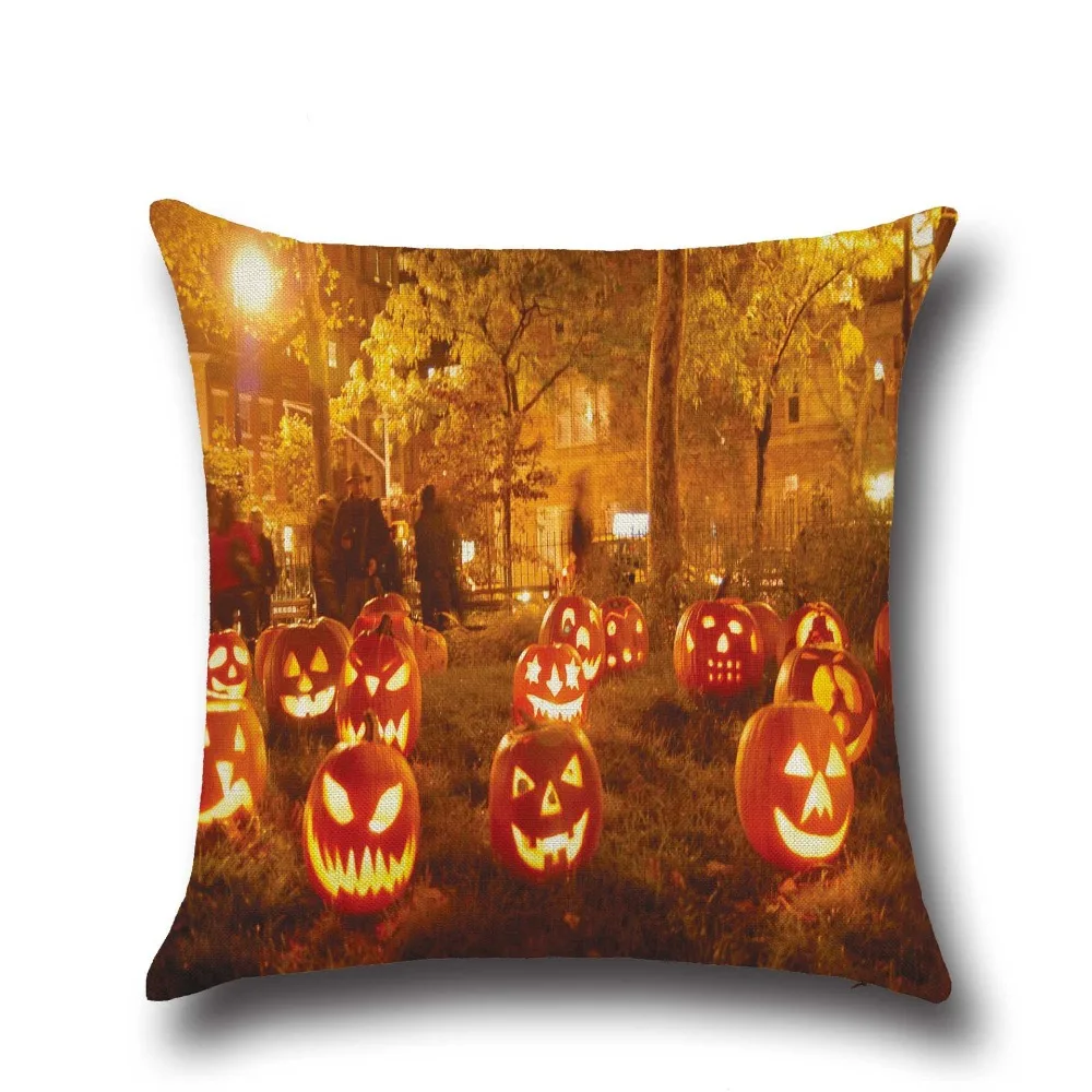 45*45Cm Kussensloop Nieuwe Halloween Pompoen Serie Kussenslopen Home Decor Kussen Kussensloop PP48