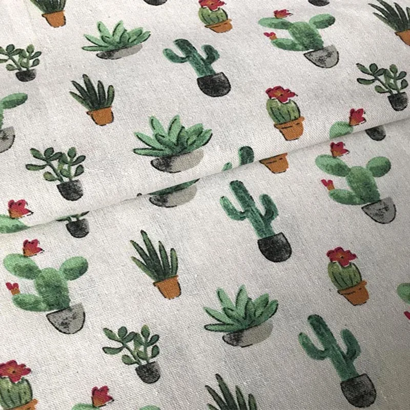 Кактус холст льняная ткань фон шторы кружевные планки DIY сумка скатерти подушки