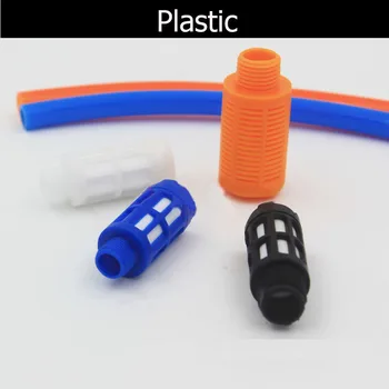 

10pcs 1/8" 1/4" 1/8 1/4 Inch Blue Black White Orange Pneumatic plastic Connector Noise Reduce Air Valve Muffler Fitting Silencer