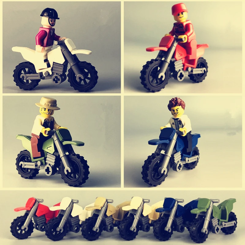 

Off-road motorcycle DIY Army Swat Police Military Weapon Accessories Playmobil City Mini Figures Parts Original Blocks Model Toy