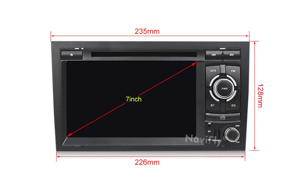 Excellent Navifly 2Din Car Multimedia Player GPS Android 9.1 DVD Automotivo For Audi/A4/S4 2002-2008 Radio Quad Cores RAM 2GB ROM 32GB 5