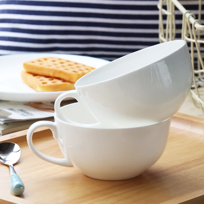 Модные чашки молока крышка миска для овсяной каши зерновые чашки керамическая чашка для завтрака большая емкость Милая вода плоская чайная чашка ложка столовые приборы