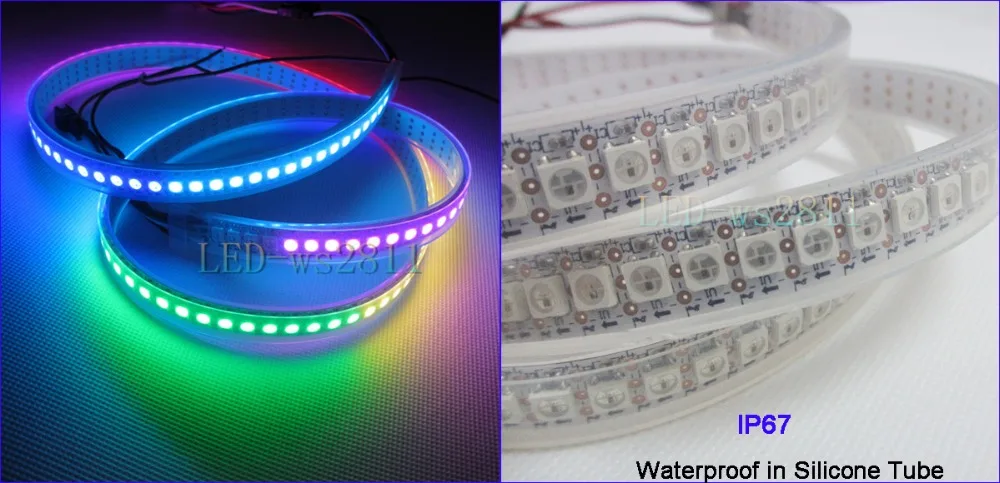 1m/2m/3m/4m/5m WS2812B Smart pixel led strip light;30/60/144 pixels/leds/m;WS2812 IC;IP30/IP65/IP67,DC5V led strip tape best led light strips for room