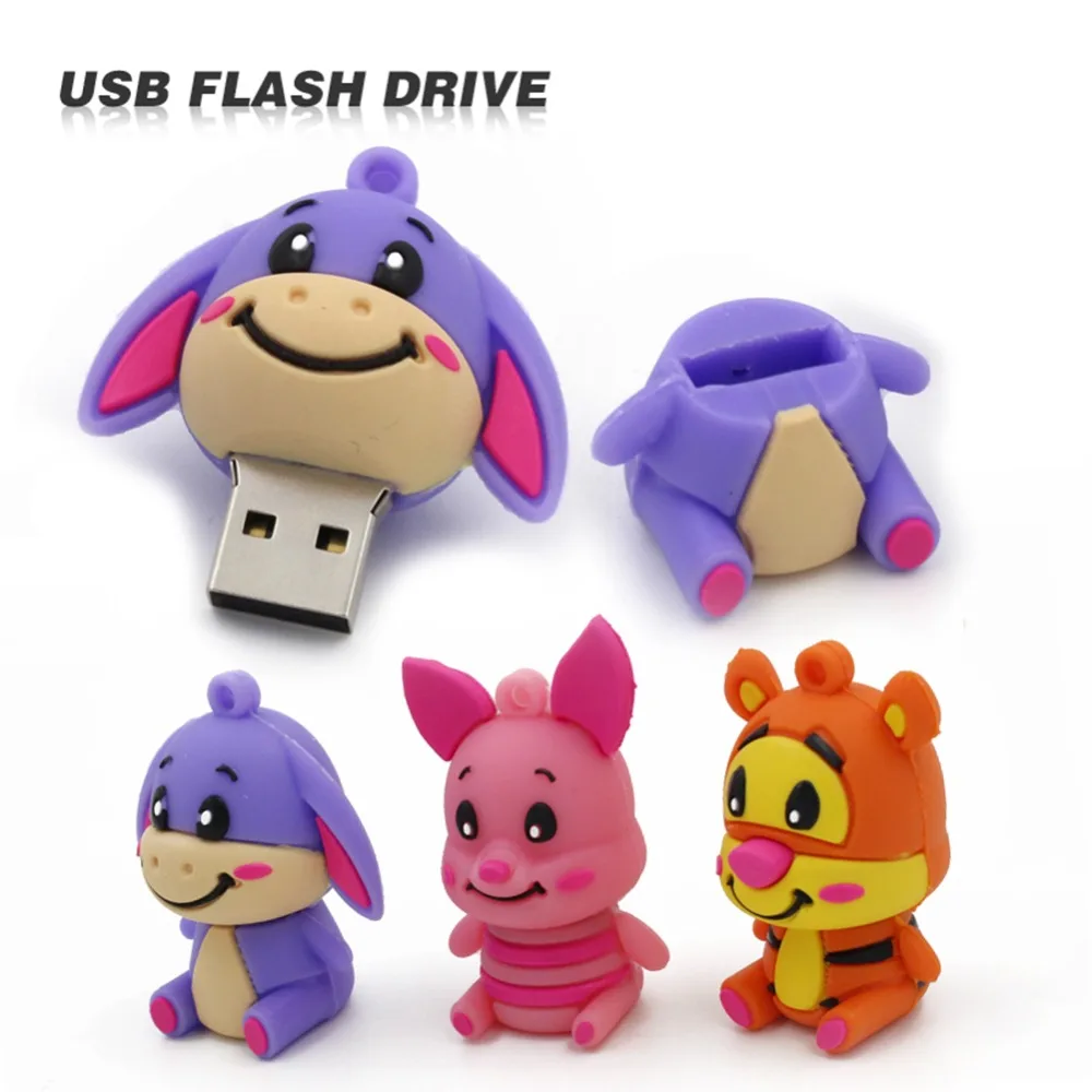 Дешевый 4 ГБ 8 ГБ 16 Гб ГБ 32 Гб Usb флешка флешки милые Neddy животные U диск ручка привода прекрасный Ослик tigger memory stick flash card