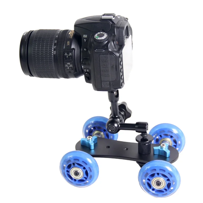 PULUZ YLG0105B Mini Scaled Camera Dolly Track Car Table Mobile Slider Video Track Rail Stabilizer for Canon/ Nikon / DSLR Camera