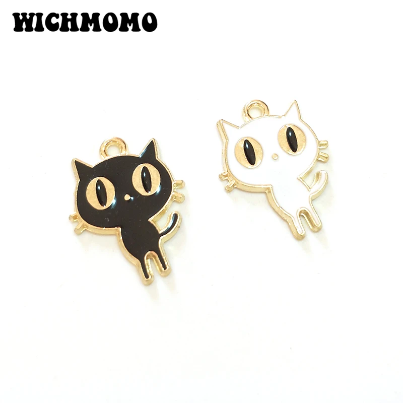 

New Fashion 10pieces Drop Oil Cute Kitten Charms Zinc Alloy Pendant for Diy Necklace Bracelet Jewelry Accessories