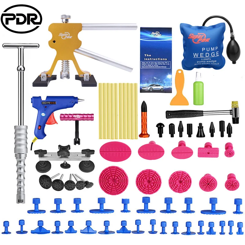 

PDR Car Repair Tool Set Bod Removal Tool Set Dent Puller Set Slide Hammer Glue Gun Bridege Puller for Any Car Dent Repair