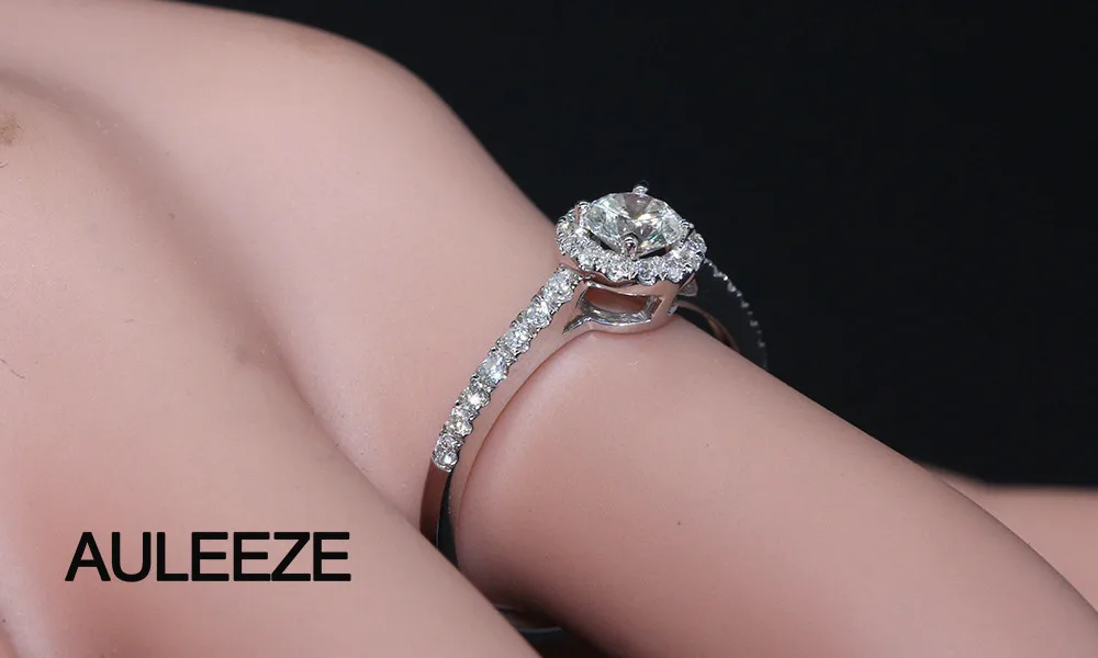 Halo, 0.3CT, Муассанит, обручальное кольцо, 925 пробы, Серебряное ювелирное изделие, лабораторный алмаз, обручальные кольца для женщин, серебряные ювелирные изделия