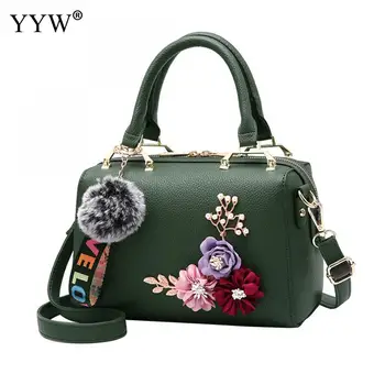 

Fashion Women Handbags Flower Pu Leather Totes Bag Top-Handle Embroidery Crossbody Bag Shoulder Bag Lady Simple Style Hand Bags