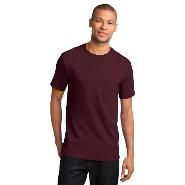 Port & Company PC61PT Mens Essential Pocket Tees Athletic Maroon - Large Tall
