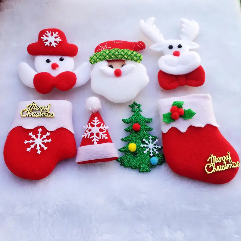 

20pcs Christmas Shape Patch Padded Felt Appliques Christmas Tree Party Decor Ornament Sticker Accessories -C77*5