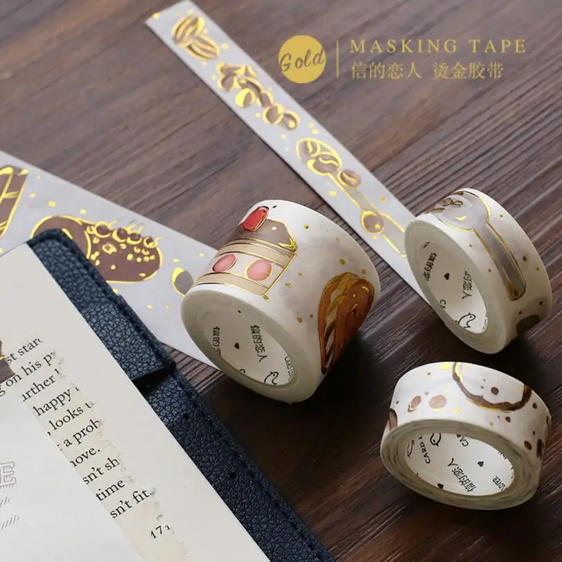 

Pastry/Drinks/Ice Cream/Chocolates Cake/Coffee Vintage Gilding washi tape Scrapbooking Decorative Label Sticker Masking Tape