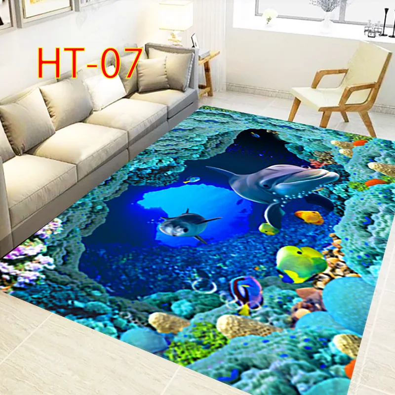 Blue Sea ocean Mediterranean Style 3D Carpets for Living Room Bedroom Area Rugs Coffee Table Sofa Bed Floor Mat Hallway Carpet