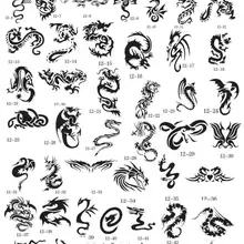 unit12 100 дизайн дракон золотой Феникс временные трафареты для тату-машины Книга для аэрографа краски спрей компрессор комплект