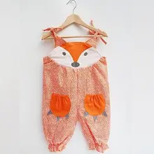 Одежда для новорожденных одежда для малышей хлопчатобумажная одежда без рукавов для девочек с рисунком лисы ползунки комбинезоны для детей от 0 до 24 месяцев