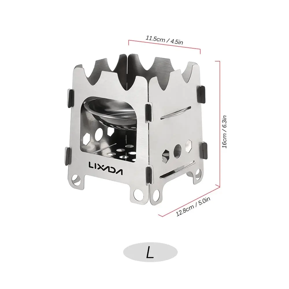 Lixada походная плита, портативная печь для приготовления пищи, пикника, деревянная плита из нержавеющей стали, карманная спиртовая печь для рыбалки, пеших прогулок - Цвет: L