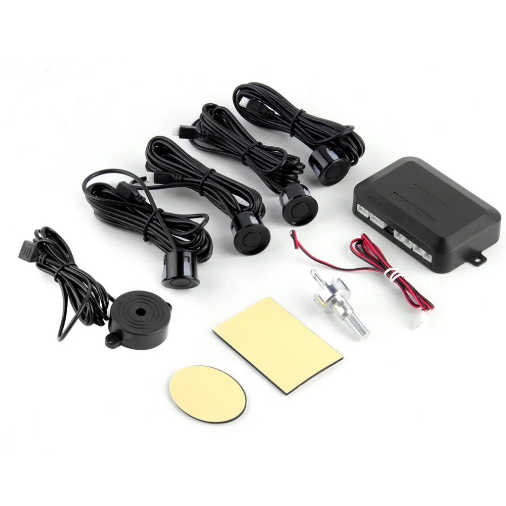 DC12V LED Car Parking Sensor 4 Sensors Monitor Auto Reverse Backup