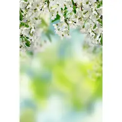 Laeacco Весна фоны белые цветы прозрачный с вишней боке любовь новорожденных портрет сцены фотографические фонов Фотостудия