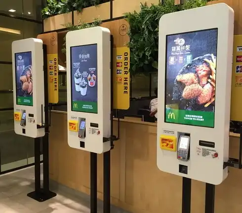 Restaurant Self Service Ordering Information Kiosk With Terminal