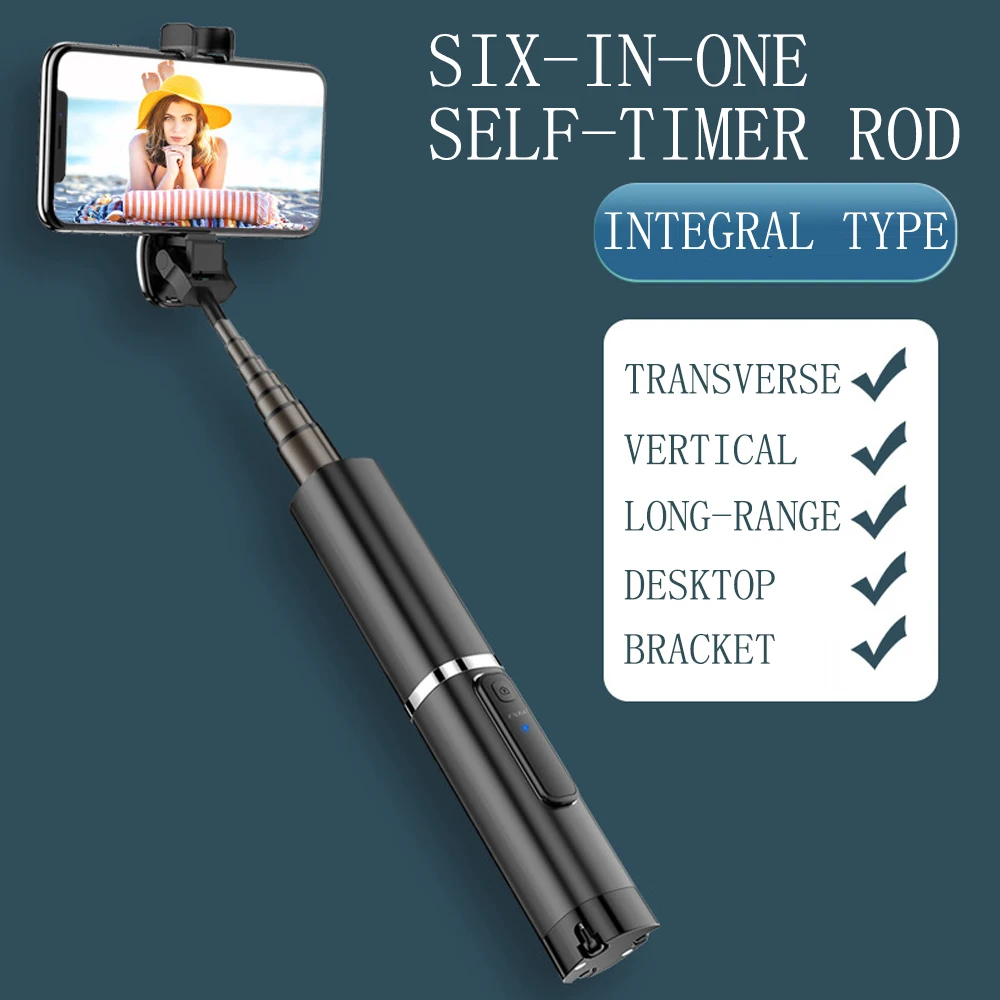 

6 in 1 Handheld Mini Selfie Stick Foldable Bluetooth Wireless Remote Control Shutter Aluminium Monopod Tripod palo selfie