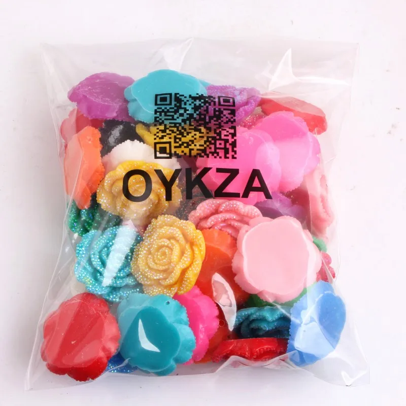 OYKZA высокое качество Цвет Фул цвет 42 мм массивная смола подвеска в виде цветка со стразами 50 шт много для массивное ожерелье, украшение