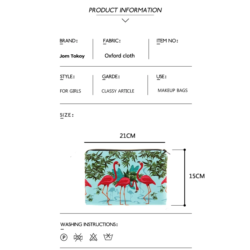 Jom Tokoy Фламинго 3D печать простой макияж сумка neceser косметический чехол для женщин trousse de maquillage Органайзер чехол карандаш