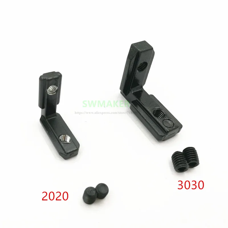 

10pcs Black new T Slot L Type 90 Degree 2020 EU Aluminum Profile Inside Corner Connector Bracket With Screw for CNC 3D printer