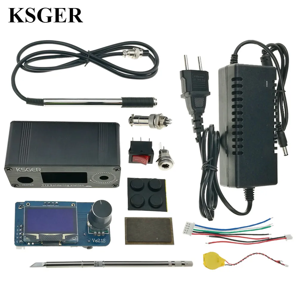 

KSGER Mini STM32 V2.1S OLED Soldering Iron Station T12 Tips Aluminum Alloy Handle Controller Weld Tools Electric Stainless Steel
