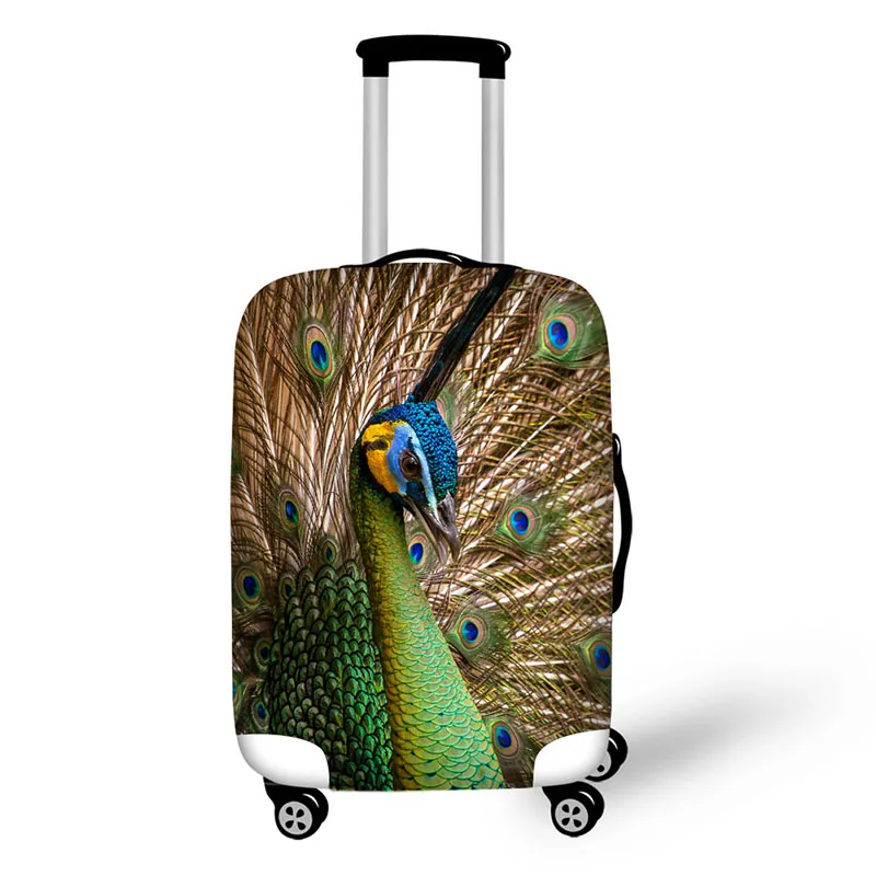 travel accessories suitcase protective covers 18-30 inch elastic luggage dust cover case stretchable Waterproof Animal peacock